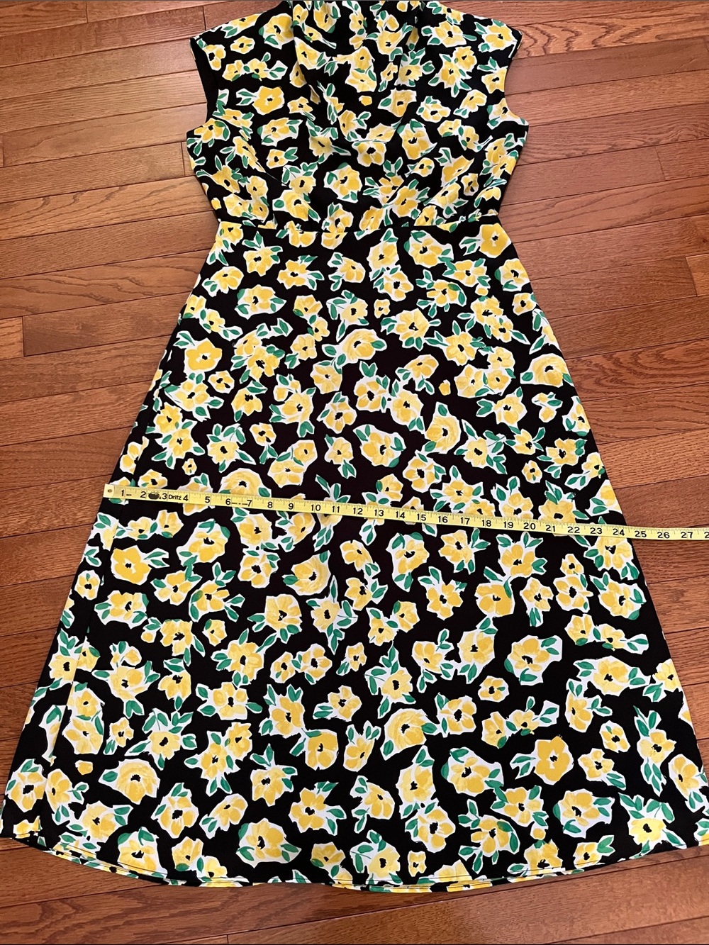 Ann Taylor Floral Mock Neck Midi Flare Dress - Picture 10 of 16